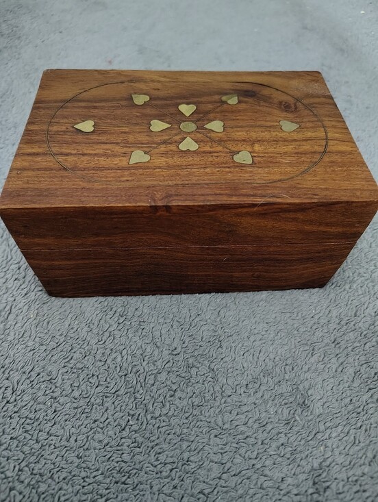 Indian Motorcycle Other - Wooden Jewelry Box with Brass Inlay - Brown